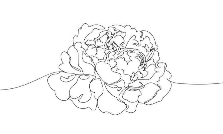 Outline:08lwfeyy1-A= Peony Flower